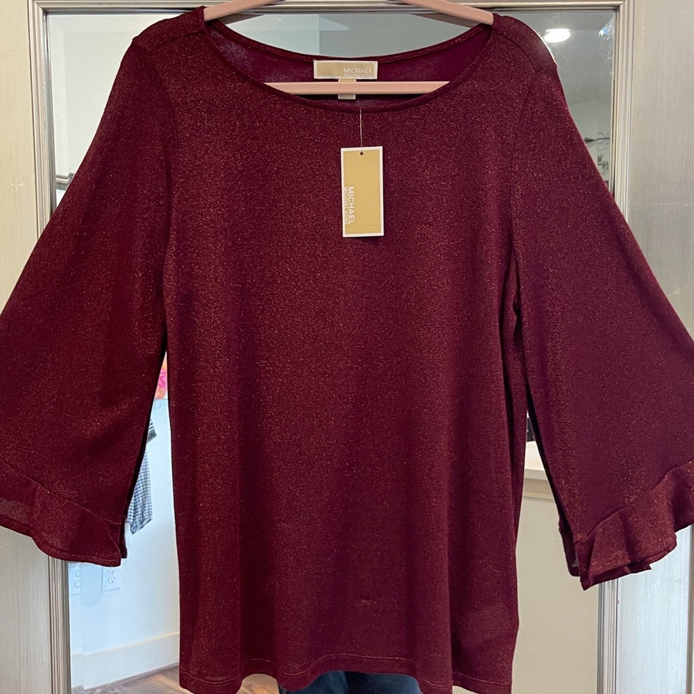 Michael Kors metallic knit top